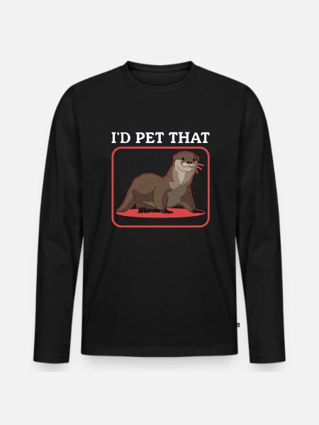 Otter Otter Otter Gift - Men's Premium Organic Long Sleeve Shirt - black