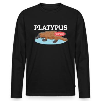 Platypus Platypus Platypus Gift - Men's Premium Organic Long Sleeve Shirt - black - Front - Nico (187cm)