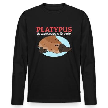 Platypus Platypus Platypus Gift - Men's Premium Organic Long Sleeve Shirt - black - Front - Nico (187cm)