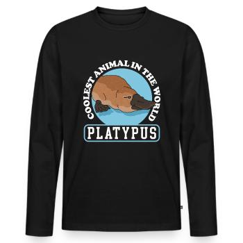 Platypus Platypus Gift - Men's Premium Organic Long Sleeve Shirt - black - Front - Nico (187cm)