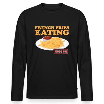 French fries fast food fast food fries gift - Men's Premium Organic Long Sleeve Shirt - black - Front - Nico (187cm)