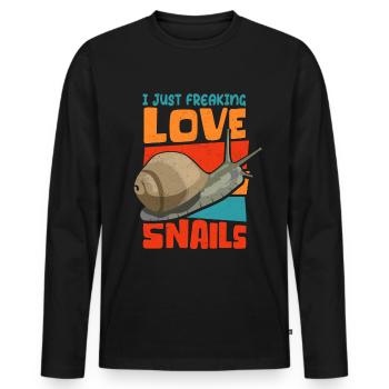 Snails Funny Snail Gift - Men's Premium Organic Long Sleeve Shirt - black - Front - Nico (187cm)