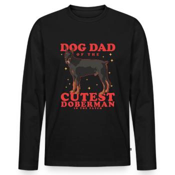 Papa Doberman | Dog Daddy Dog Owner Cadeau - T-shirt manches longues Premium bio Homme - noir - Devant - Nico (187cm)