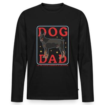 Doberman Dad Dog Owner Dog Daddy Gift - T-shirt manches longues Premium bio Homme - noir - Devant - Nico (187cm)