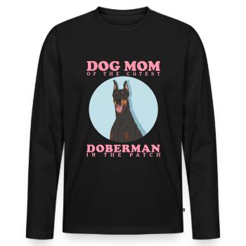 Doberman Mom Dog Mom Dog Owner Gift - Men's Premium Organic Long Sleeve Shirt - black - Front - Nico (187cm)