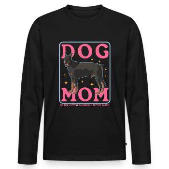 Doberman Mom Dog Owner Dog Mom Gift - T-shirt manches longues Premium bio Homme - noir - Devant - Nico (187cm)
