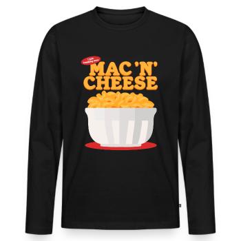 Macaroni and Cheese Mac And Cheese Gift - Men's Premium Organic Long Sleeve Shirt - black - Front - Nico (187cm)