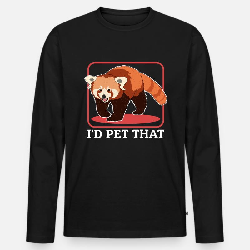 Roter Panda Red Panda Rote Pandas Geschenk - Männer Premium Bio Langarmshirt - Schwarz