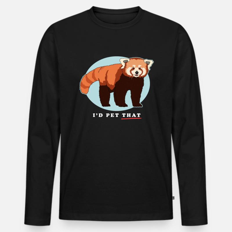 Roter Panda Red Panda | Rote Pandas Geschenk - Männer Premium Bio Langarmshirt - Schwarz