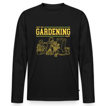 Garden Home Gardener Gardener Gardener Gardening Gift - Men's Premium Organic Long Sleeve Shirt - black - Front - Nico (187cm)
