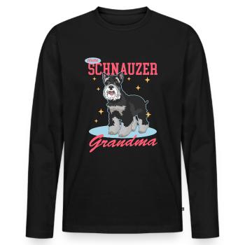 Cadeau de chien miniature Schnauzer Grand-mère Schnauzer - T-shirt manches longues Premium bio Homme - noir - Devant - Nico (187cm)
