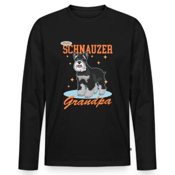 Schnauzer miniature Grand-père Schnauzer Chien Cadeau - T-shirt manches longues Premium bio Homme - noir - Devant - Nico (187cm)