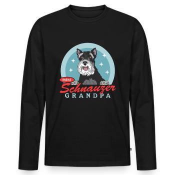 Schnauzer miniature Grand-père chien Schnauzer cadeau - T-shirt manches longues Premium bio Homme - noir - Devant - Nico (187cm)