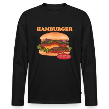 Hamburger Burger Fast Food Fastfood Geschenk - Männer Premium Bio Langarmshirt - Schwarz - Vorne - Nico (187cm)