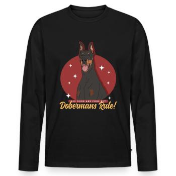 Doberman Dogs Dog Owner Gift - Men's Premium Organic Long Sleeve Shirt - black - Front - Nico (187cm)