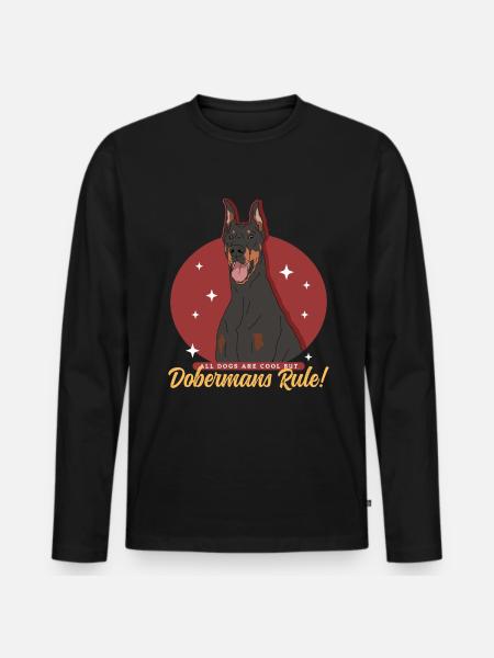 Doberman Dogs Dog Owner Gift - Men's Premium Organic Long Sleeve Shirt - black
