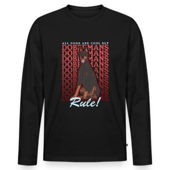 Doberman Dog Owner Dog Gift - Men's Premium Organic Long Sleeve Shirt - black - Front - Nico (187cm)