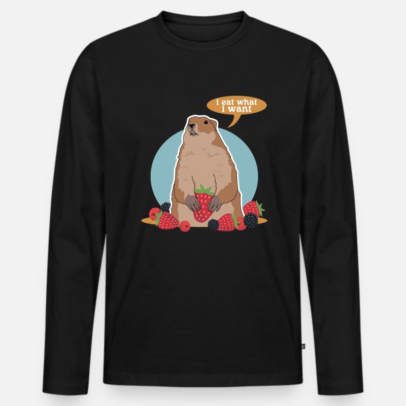 Murmeltiere Munggen Mankai Groundhog Geschenk - Männer Premium Bio Langarmshirt - Schwarz