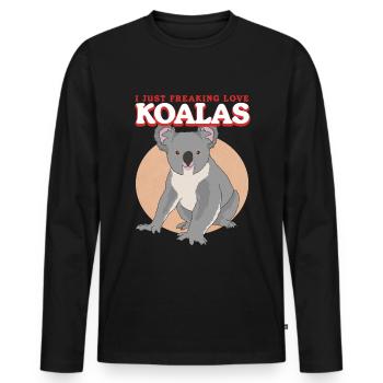 Koala Koala Ours Koala Ours Koala Ours Koala Ours Koala Cadeau - T-shirt manches longues Premium bio Homme - noir - Devant - Nico (187cm)