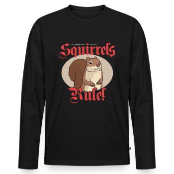 Cute Squirrel Grey Squirrel Squirrel Gift - Men's Premium Organic Long Sleeve Shirt - black - Front - Nico (187cm)