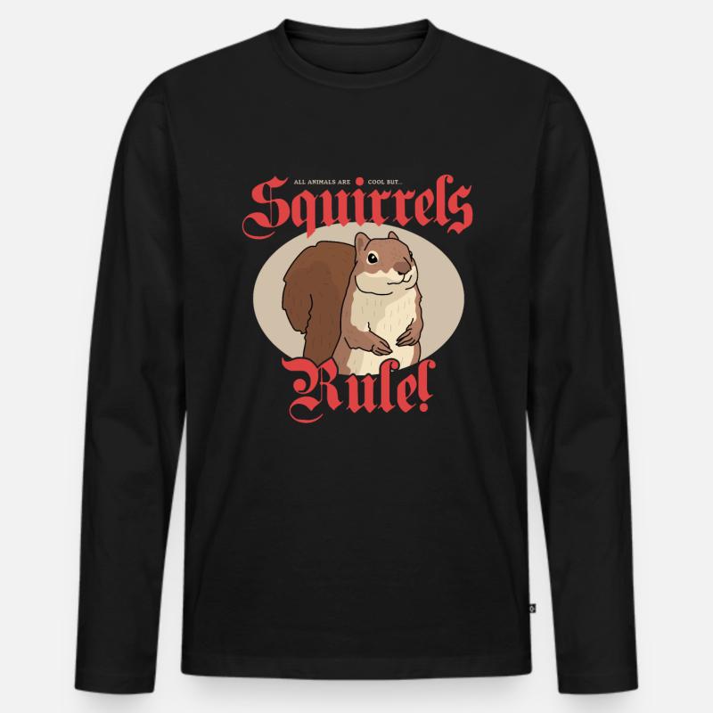 Süßes Eichhörnchen Grauhörnchen Hörnchen Geschenk - Männer Premium Bio Langarmshirt - Schwarz