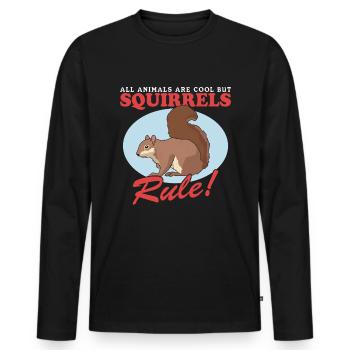Cute Squirrel Squirrel Gray Squirrel Gift - Men's Premium Organic Long Sleeve Shirt - black - Front - Nico (187cm)
