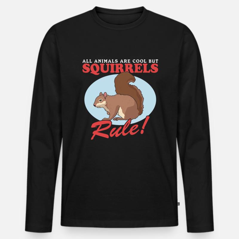 Süßes Eichhörnchen Hörnchen Grauhörnchen Geschenk - Männer Premium Bio Langarmshirt - Schwarz