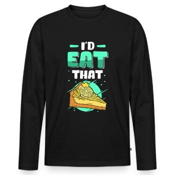 Tarte au citron vert Gâteau au citron cadeau - T-shirt manches longues Premium bio Homme - noir - Devant - Nico (187cm)