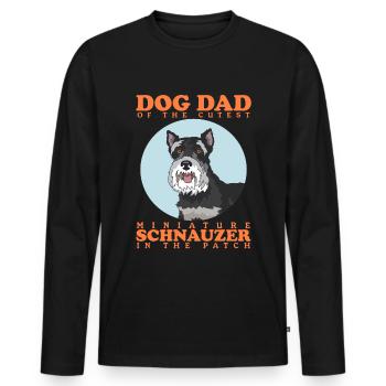 Zwergschnauzer Dad Schnauzer Hund Geschenk - Männer Premium Bio Langarmshirt - Schwarz - Vorne - Nico (187cm)