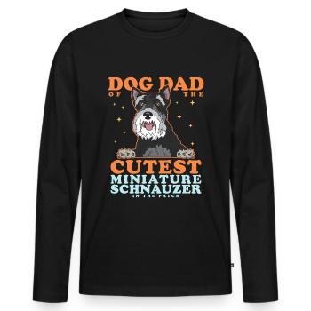 Zwergschnauzer Dad | Schnauzer Hunde Geschenk - Männer Premium Bio Langarmshirt - Schwarz - Vorne - Nico (187cm)