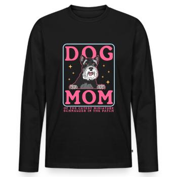 Schnauzer miniature Maman Schnauzer Chiens Cadeau - T-shirt manches longues Premium bio Homme - noir - Devant - Nico (187cm)