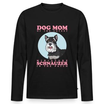 Schnauzer miniature Maman Schnauzer Chien Cadeau - T-shirt manches longues Premium bio Homme - noir - Devant - Nico (187cm)