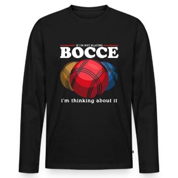 Boccia Bocce | Joueur de boccia Pétanque Cadeau - T-shirt manches longues Premium bio Homme - noir - Devant - Nico (187cm)