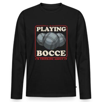 Boccia Bocce Boules Bocce Boccia Joueur Cadeau - T-shirt manches longues Premium bio Homme - noir - Devant - Nico (187cm)