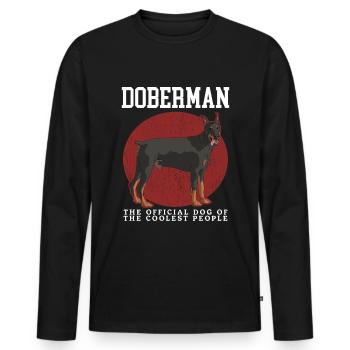 Doberman Dog Owner Dog Gift - Men's Premium Organic Long Sleeve Shirt - black - Front - Nico (187cm)