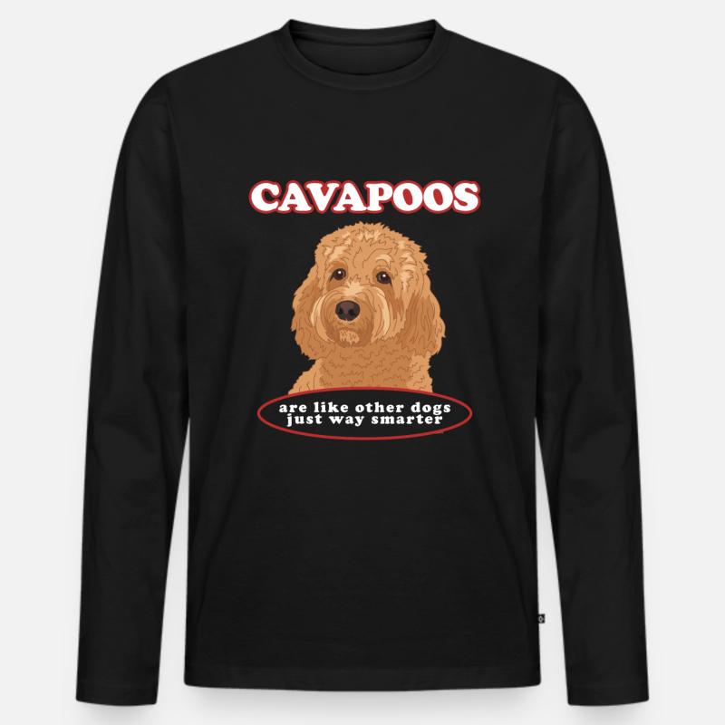 Cavapoo Hund Cavoodle Hundebesitzer Geschenk - Männer Premium Bio Langarmshirt - Schwarz