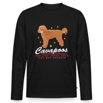 Chiens Cavapoo | Cadeau du propriétaire de chien Cavoodle - T-shirt manches longues Premium bio Homme - noir - Devant - Nico (187cm)