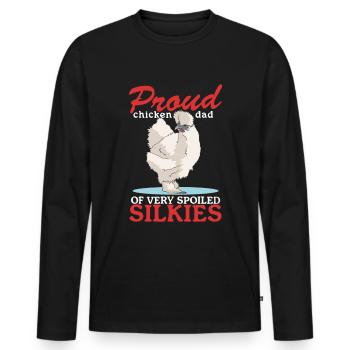 Silk Chicken Dad Chicken Silk Chickens Silkie Gift - T-shirt manches longues Premium bio Homme - noir - Devant - Nico (187cm)