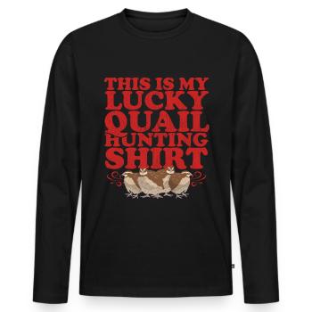 Chasse à la caille Chasse aux cailles Cadeau de chasseur de cailles - T-shirt manches longues Premium bio Homme - noir - Devant - Nico (187cm)