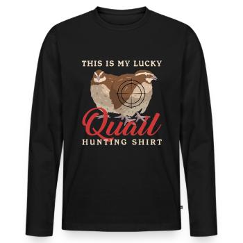Chasse, Chasse à la caille, Caille, Chasseur, Caille, Cadeau - T-shirt manches longues Premium bio Homme - noir - Devant - Nico (187cm)