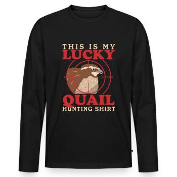 Chasse à la caille Chasse Chasseur Cailles Cailles Cadeau - T-shirt manches longues Premium bio Homme - noir - Devant - Nico (187cm)