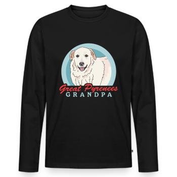 Pyrenäenberghund Grandpa Pyrenees Hunde Geschenk - Männer Premium Bio Langarmshirt - Schwarz - Vorne - Nico (187cm)