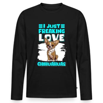 Chihuahua Hunde Hundebesitzer Chihuahuas Geschenk - Männer Premium Bio Langarmshirt - Schwarz - Vorne - Nico (187cm)