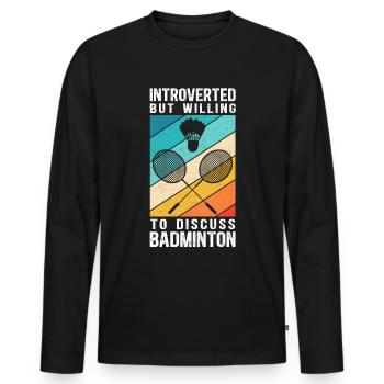 Badminton Badminton Player Badminton Cadeau - T-shirt manches longues Premium bio Homme - noir - Devant - Nico (187cm)