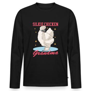 Silk Chicken Granny Silkie Chicken Silk Chickens Gift - Men's Premium Organic Long Sleeve Shirt - black - Front - Nico (187cm)