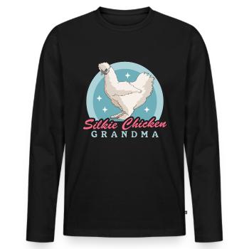 Silk Chicken Grandma Silkie Silk Chickens Chicken Gift - Men's Premium Organic Long Sleeve Shirt - black - Front - Nico (187cm)