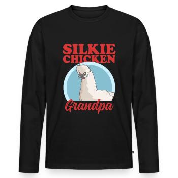 Silk Chicken Grandpa Silk Chicken Silkie Chicken Gift - Men's Premium Organic Long Sleeve Shirt - black - Front - Nico (187cm)