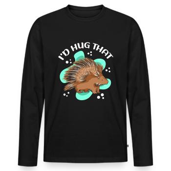 Porcs-épics Cadeau de porc-épic - T-shirt manches longues Premium bio Homme - noir - Devant - Nico (187cm)