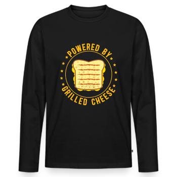 Grilled Cheese Cheese Lover Cheese Gift - Men's Premium Organic Long Sleeve Shirt - black - Front - Nico (187cm)