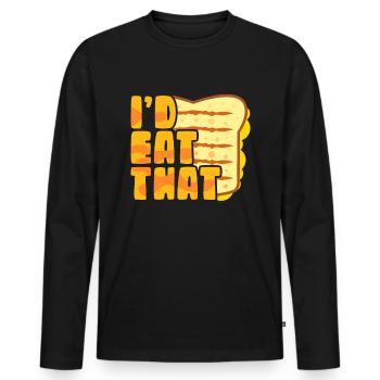Fromage grillé Amateur de fromage Cadeau au fromage grillé - T-shirt manches longues Premium bio Homme - noir - Devant - Nico (187cm)